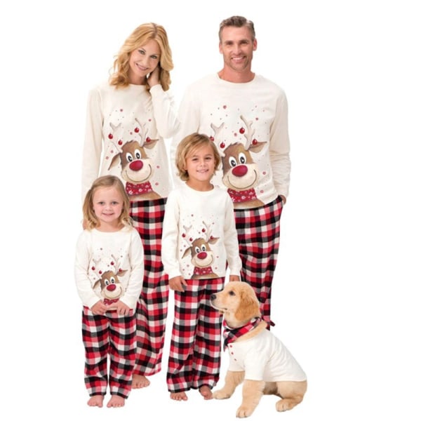 Familj jul Pyjamas Set Renar och Snowflake mönster Children 10T