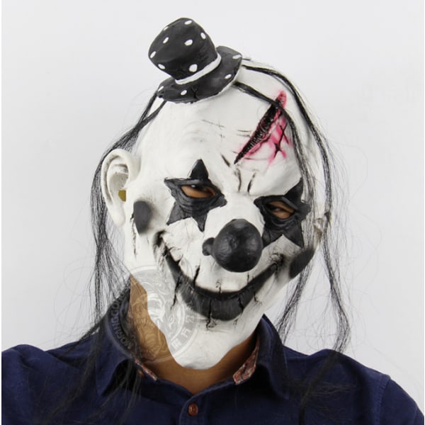 Clown Mask, Halloween Latex Clown Mask black white