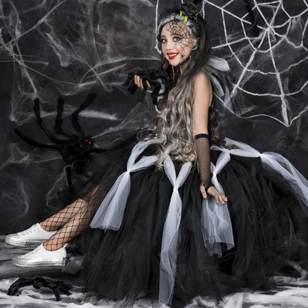 Halloween Spider Witch Kostym för flickor M