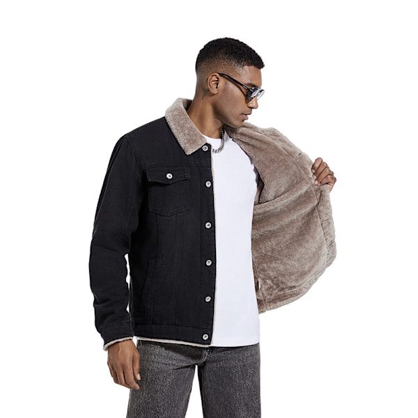 Herr Sherpafodrad Truckerjacka Black 2XL