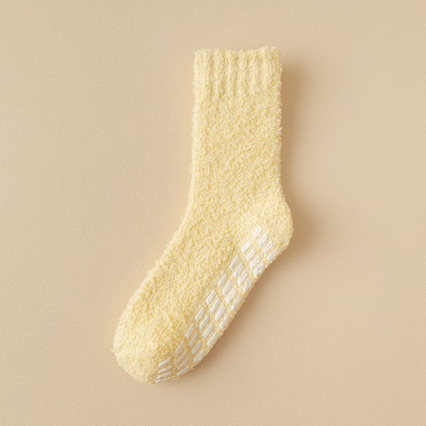 Vintermjuka tofflor strumpor, plysch sovfooties 1 par Yellow