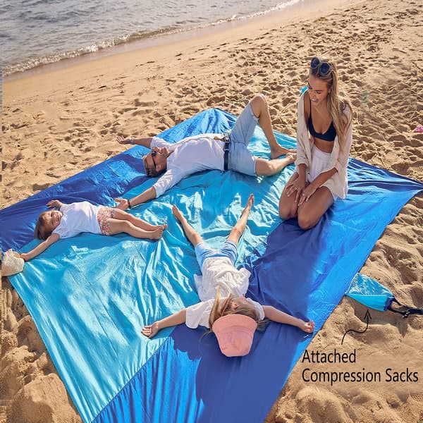Extra stor strandsandtät matta Blue 220*180cm