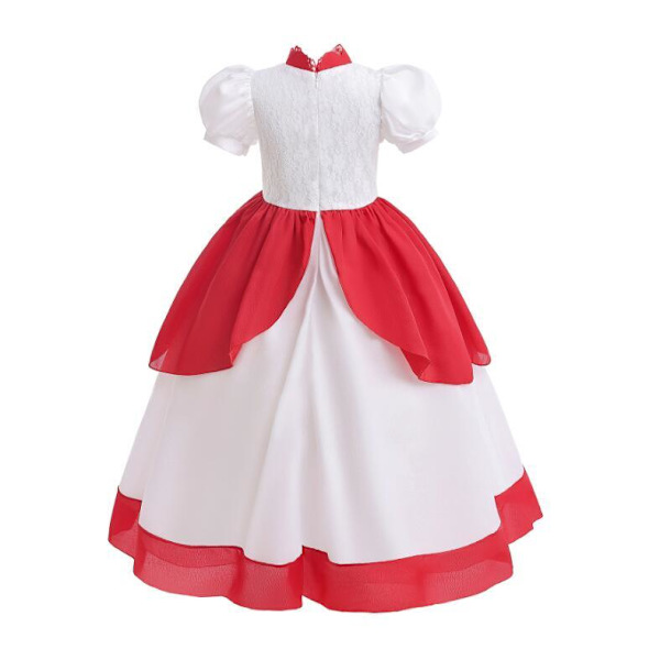 Rosa Prinsessklänningar för Barn Jul Cosplay White 100CM