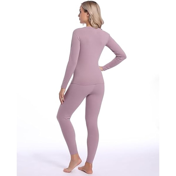 Naisten lämpimät alusvaatteet, ultrapehmeä pitkä alusasu Purple XL
