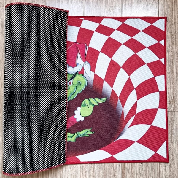 Illuusio-ovimatto, Jouluinen Hauska Liukumaton Ovimatto Red 60*90cm