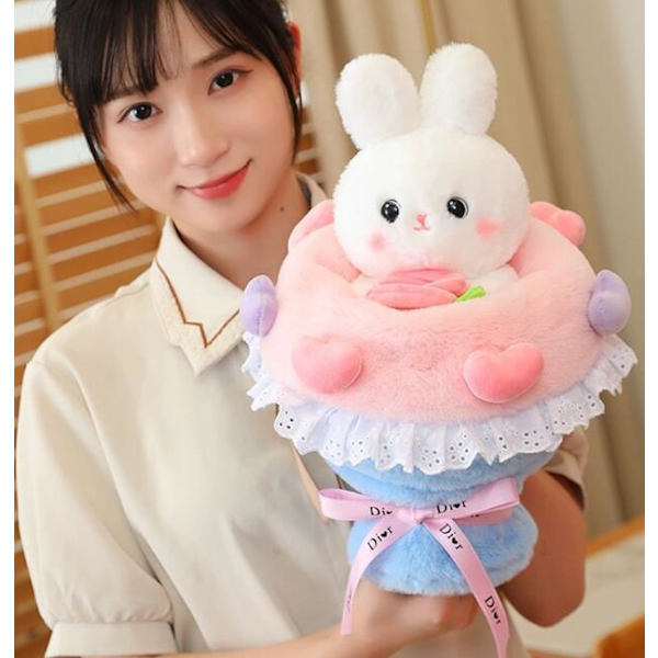 Plush Blomsterbukett Kanin-docka 30CM
