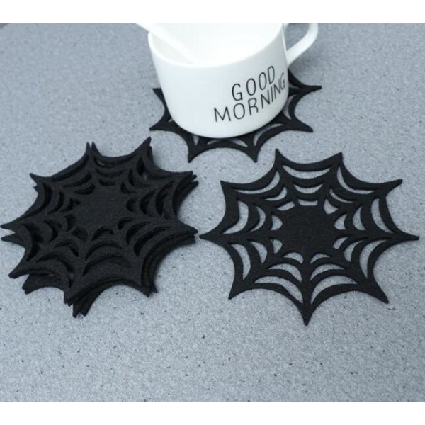 6 stk. Halloween Udhulede Edderkoppespind Underkopper 6PCS