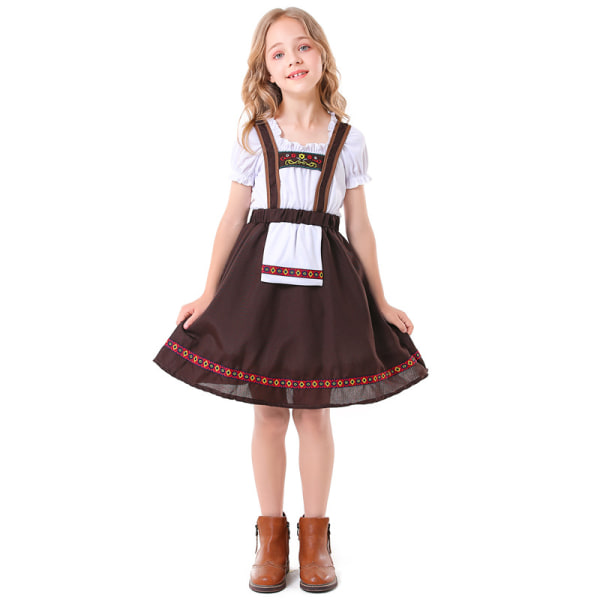 Flickor 2delad bayersk Oktoberfestdräkt Tyska Dirndl-klänningar XL