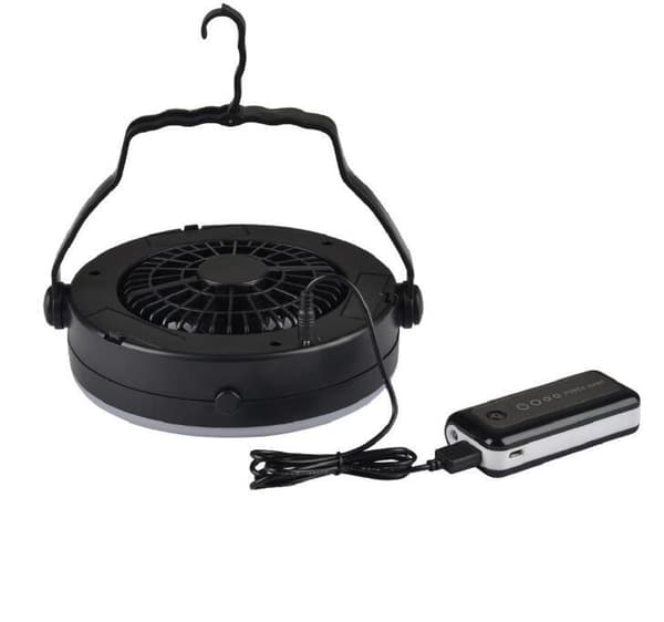 USB 3 i 1 campingfläktljus Black
