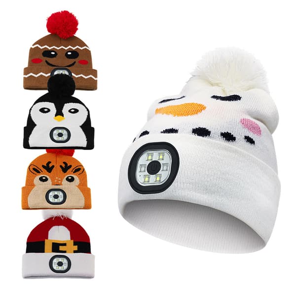 Børne LED Pandelampe Hat Med Lys White