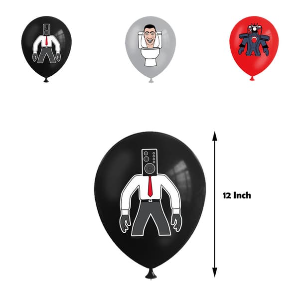 Skibidi Toalett Bursdagsfest Tilbehørsett 4 Pcs