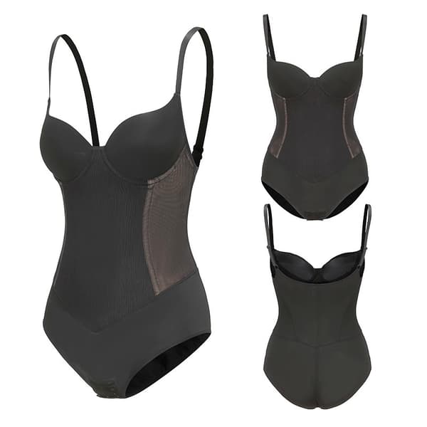 7 Stålben Høj Kompression Kropsformer Butt Lifter Bodysuit til Kvinder Black M