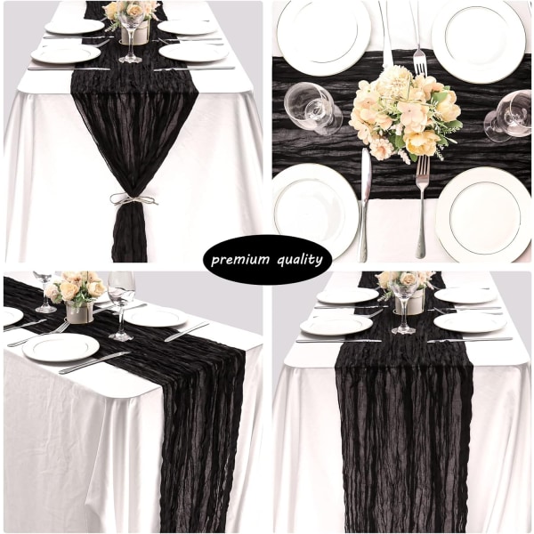 1 Pack Ostduksservetter, Bred Gauze Servetter, Boho Servetter Black 90*180cm