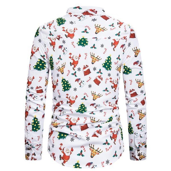 Långärmad herrskjorta Julskjorta Bankett Holiday Printe Color 2 S