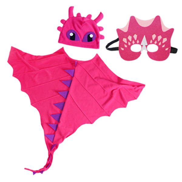 Lasten Lohikäärmeasu Viitta Hatulla Lapsille Dinosauruksen Viitta Halloween Cosplay pink