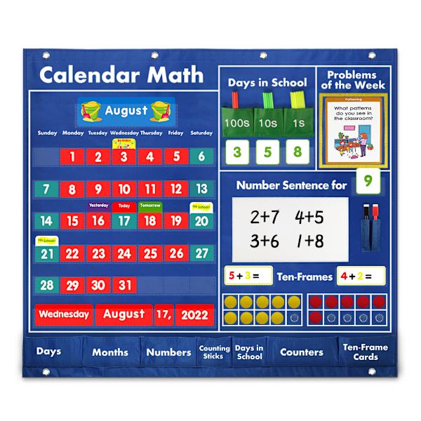 Daglig Matematik Kalender Fickdiagram, 38\" x 43\"