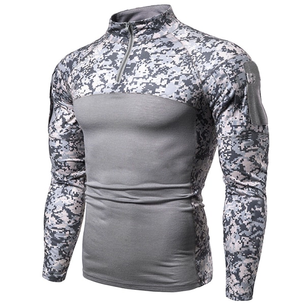 Mænds Stalker Langærmet Stealthy Camo T-shirt Gray M