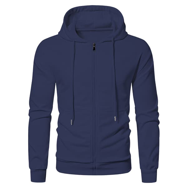 Fleecehettegenser med full glidelås for menn Dark Blue S
