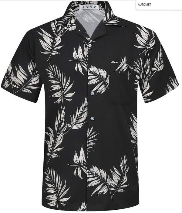 Hawaiiskjorte med korte ermer for menn Light Blue M
