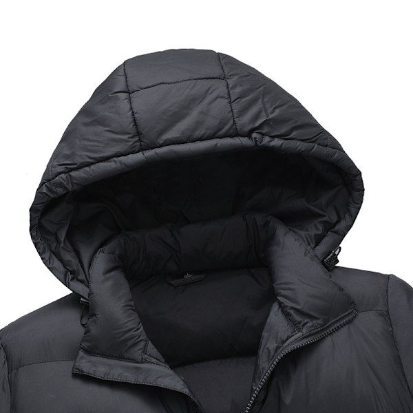 Vinterjakke for menn med hette - varm dunjakke Navy XL