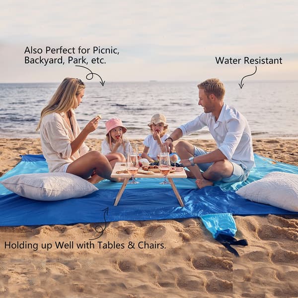 Extra stor strandsandtät matta Blue 220*180cm