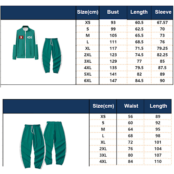 Vuxenbläckfiskspelet 456 Spelkostym No.456+Pants 4XL