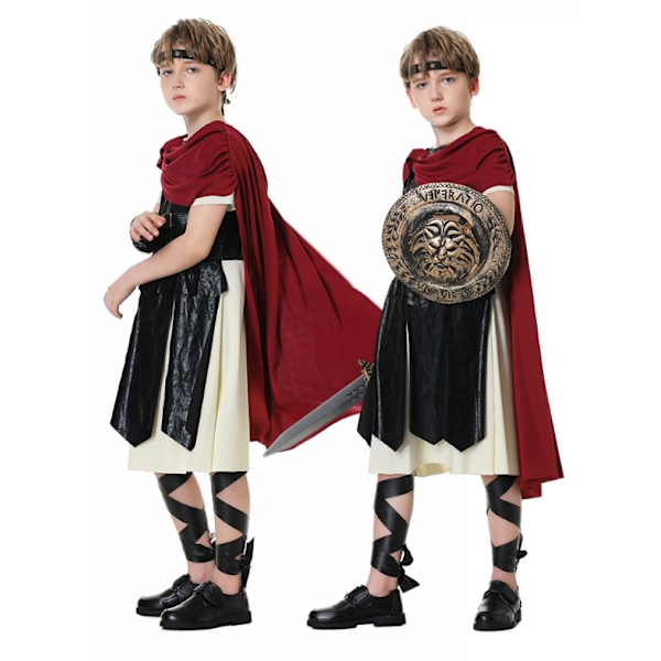 Romersk Krigarkostym Set för Pojkar Flickor Män Boy-XL