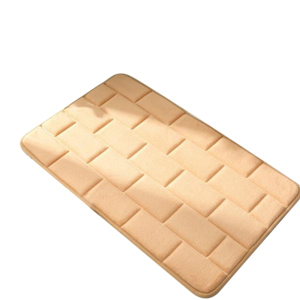 Superabsorberende Hurtigtørrende Badeværelsessvamp Gulvmåtte Camel 50*80CM
