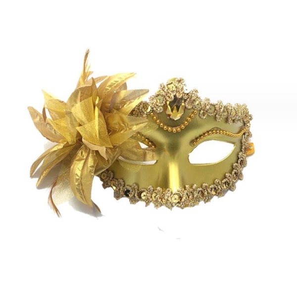 Maskeraddrøkter Halloween Partymasker Gold