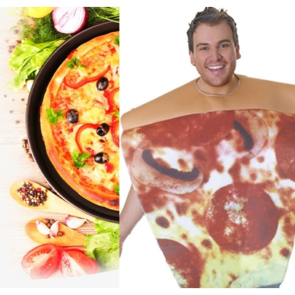 Halloween Pizza Kostume Sæt til Voksne Sjove Mad Outfit Unisex Kostume Style2