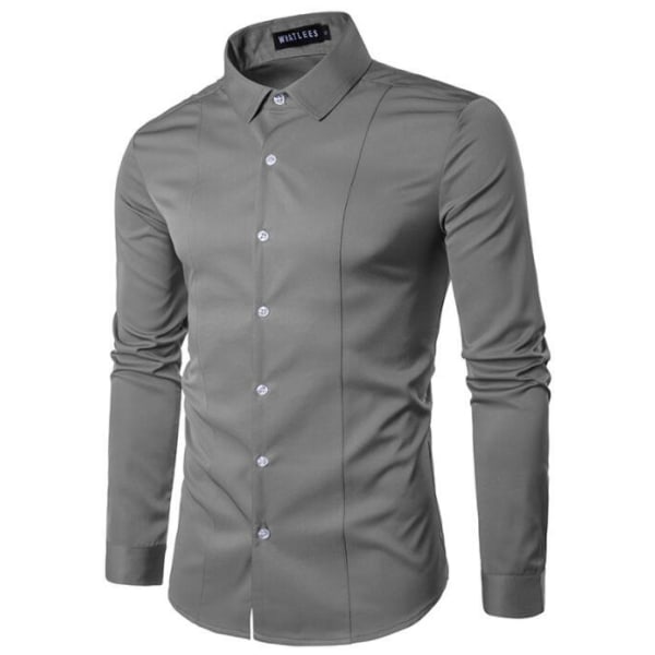 Klänningskjortor för män Långärmad skjorta grey M