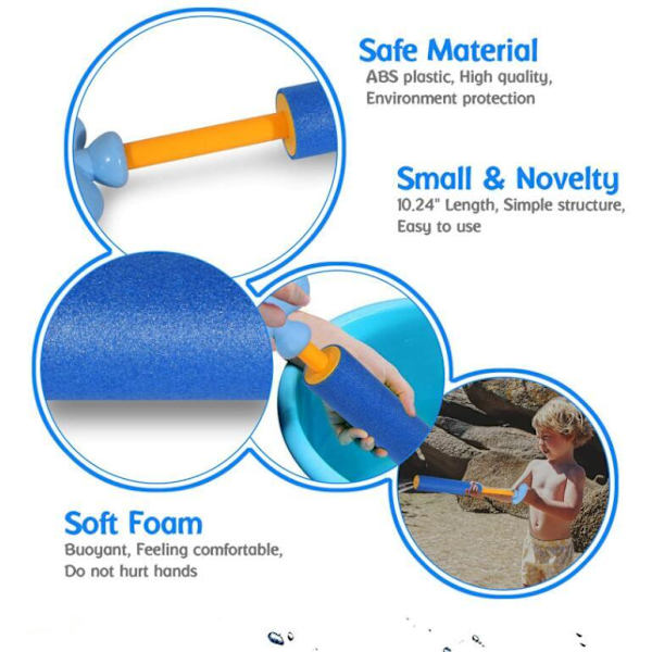 6 st. Skumvattenpistoler för vattenlek Cloud Handle 4*16CM