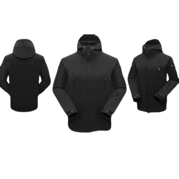 Jaktkläder för Män, Kallt Väder, Camouflage Jaktkavaj och Byxor Black S