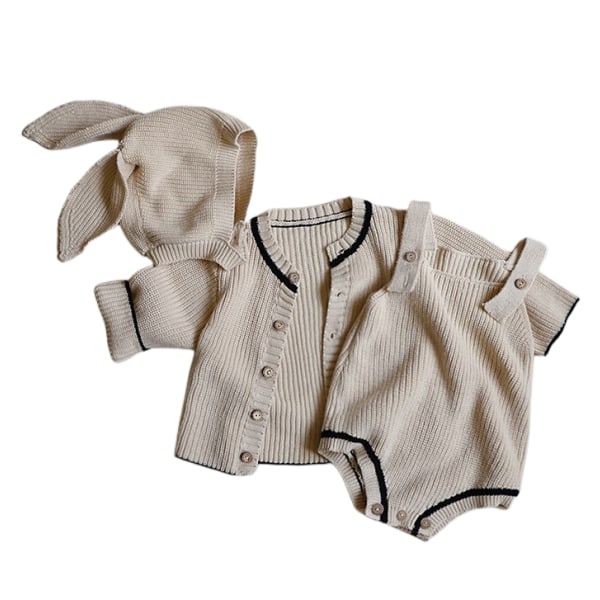Baby Newborn Stickad Tröja Långärmad Outfit beige 73cm