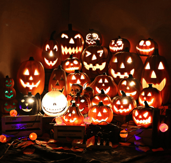 Halloween Pumpa Ljus Utomhus Pumpa Dekorationer orange