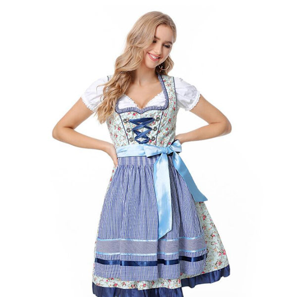 Naisten Oktoberfest-asu Cosplay-asu Blue XL