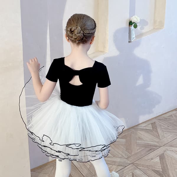 Långärmad Balletklänning för Flickor Black 130cm