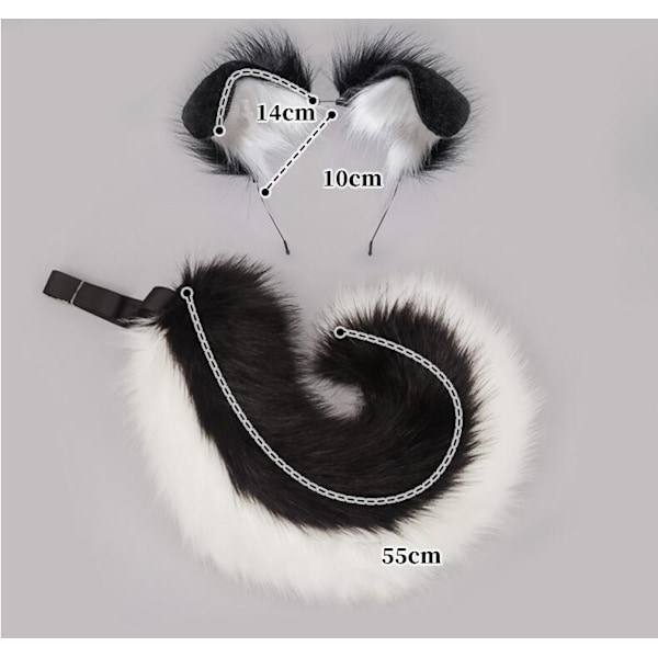 Hundöron Hårband Valpöron Hårdiadem Black White 1PCS