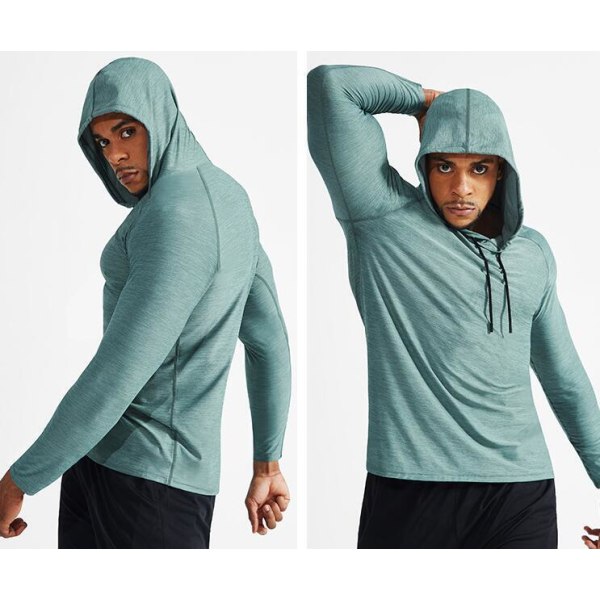 Långärmad Dry Fit Athletic Workout Löpartröjor för män Light green M