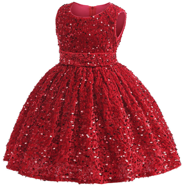 Tyttöjen Sekvenssit Meidän Sleeveless Sparkly Lasten Juhla Sekvenssi Sparkle Meidän red 110cm