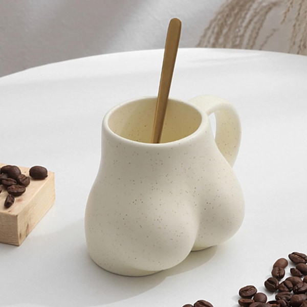 Sjov Butt Kaffe Kops, 3D Butt Keramik Kaffe Kopper Beige