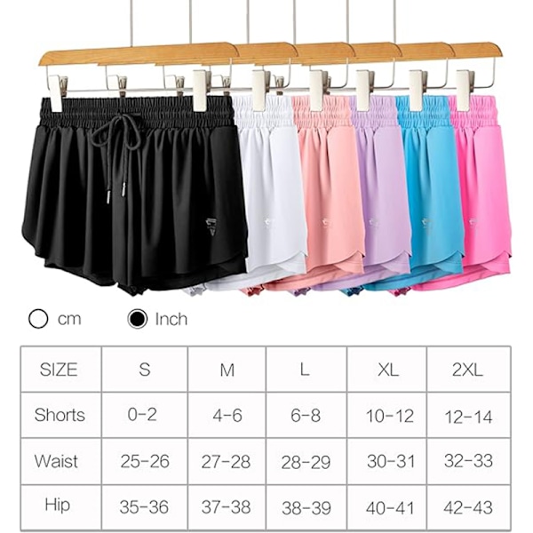 Flowy Athletic Shorts för kvinnor Gym Yoga Träning Löpning Tennis Kjol Dark Pink M