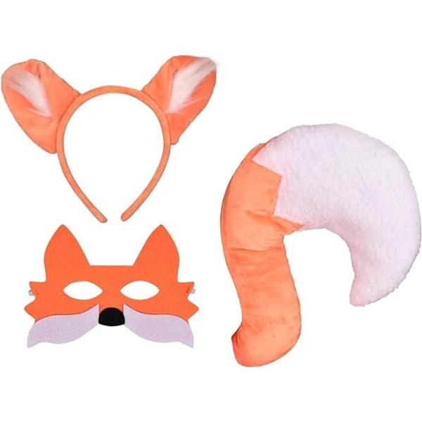Toddler Kids Girl Safari Theme Fox Costume Tutu Klänning med öron Pannband Svans för Cosplay 11/12Y