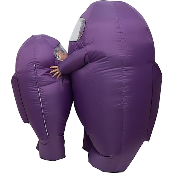 Uppblåsbar Astronaut Rymddräkt Uppblåsbar Dräkt Helkroppsdräkt Halloween Cosplay Dräkter Purple Kid