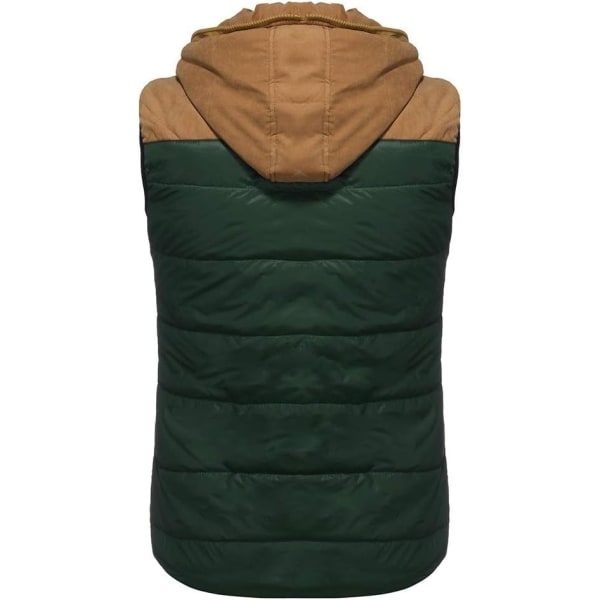 Mænds Dobbelt Lynlås Vest Hoodie, Efterår Vinter Frakke Green M