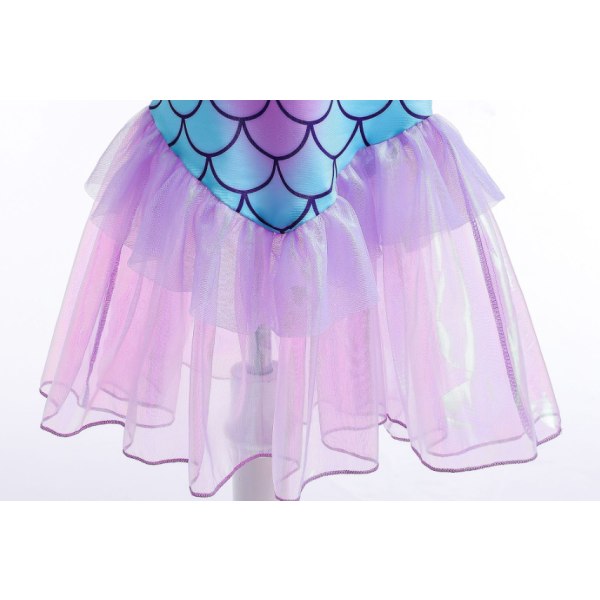 Flickakostym Havfrue Prinsessa Cosplay Klä upp 110cm