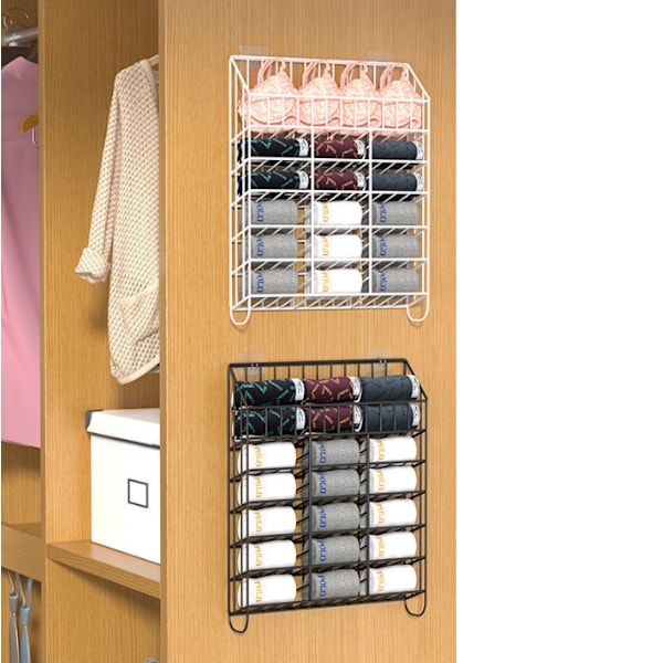 Garderobshängande BH Organizer för BH Strumpor Underkläder Kalsonger black