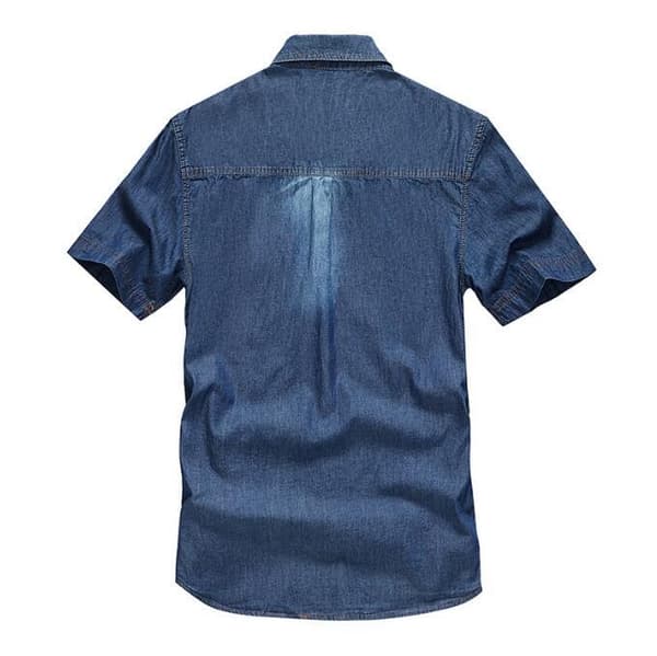Kortärmad jeanströja för män dark blue XXL
