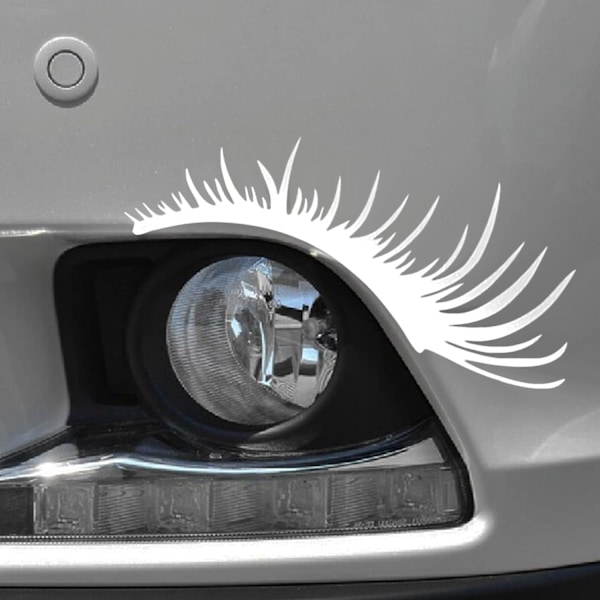 2 Par Eyelash-Dekaler til Bilens Frontlykter White