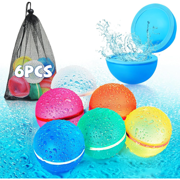 Återanvändbara Vattenballonger, Magnetiska Påfyllningsbara Vattenbollar 6PCS